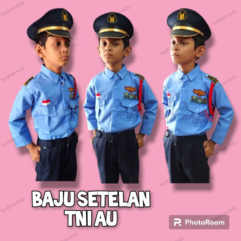 Kostum profesi TNI-AU untuk anak paud-Tk dan SD.