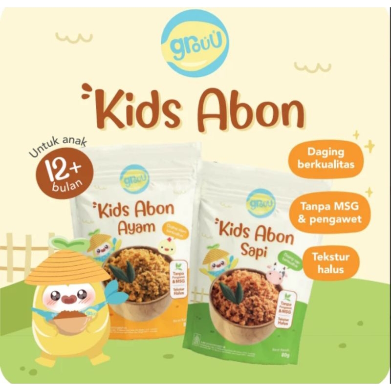 

Grouu Abon Ayam & Abon Sapi 80gr - snack anak no MSG