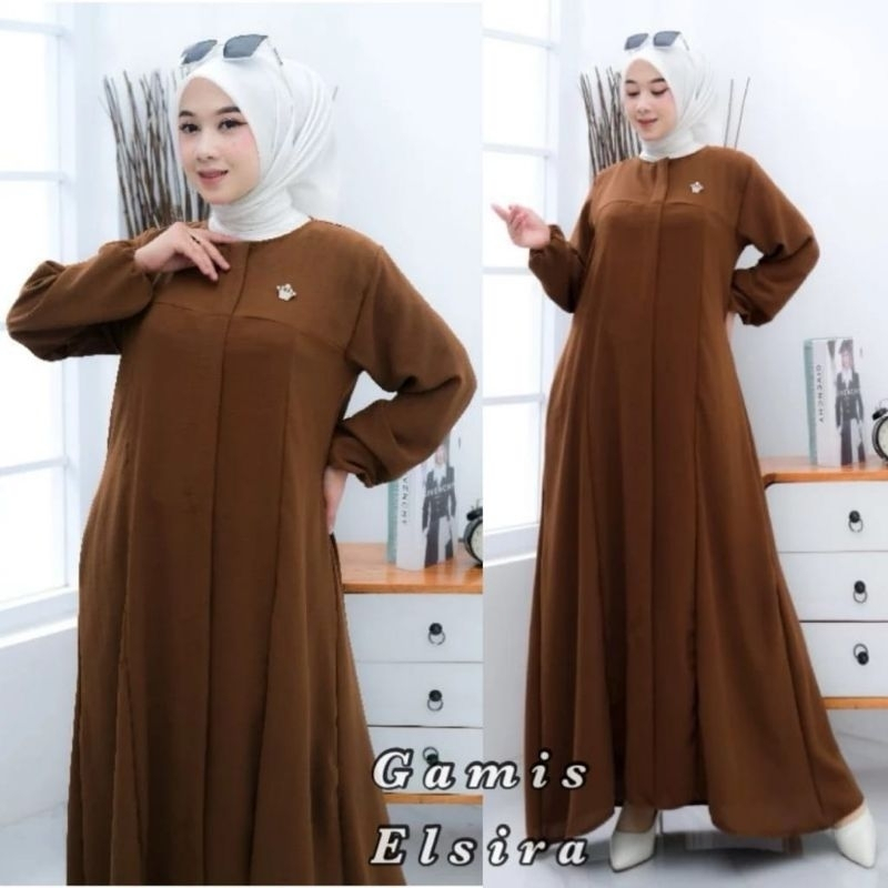 Abaya Elsira Crinkle Airflow Dewasa LD 120 - Gamis Elsira -  Kayla Dress