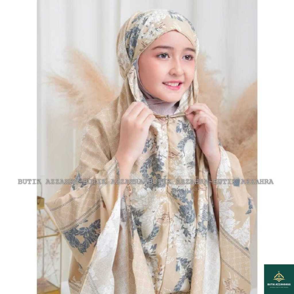 BUTIK.AZZAHRA MUKENA ANAK TANGGUNG ALENA RESLETING 2IN1 TRAVEL KATUN