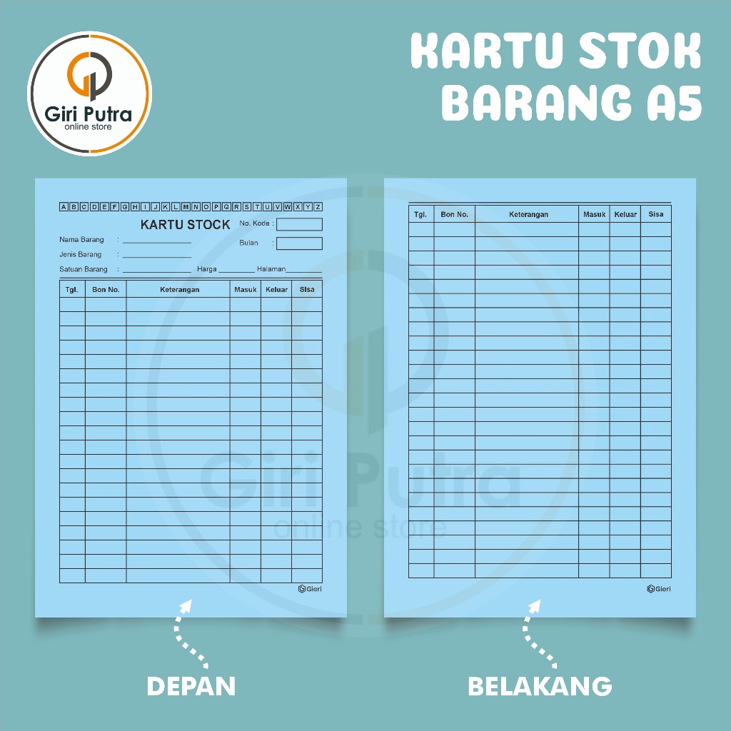 

HJK Kartu Stok Barang A5 / Kartu Stok Isi 100 Lembar