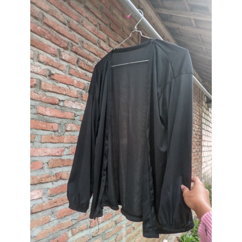 cardigan Hitam panjang