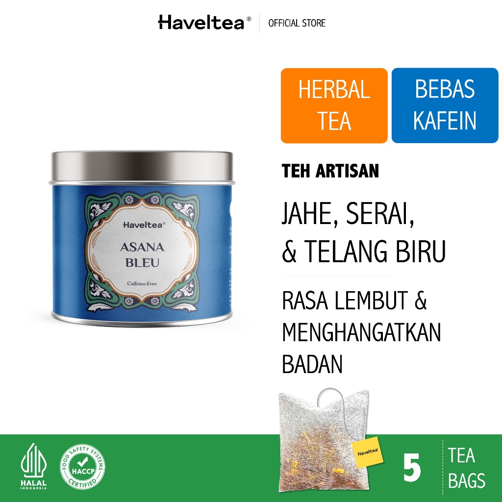 

ASANA BLEU | Mini Tin | Haveltea | Tisane Kembang Telang & Jahe Herbal