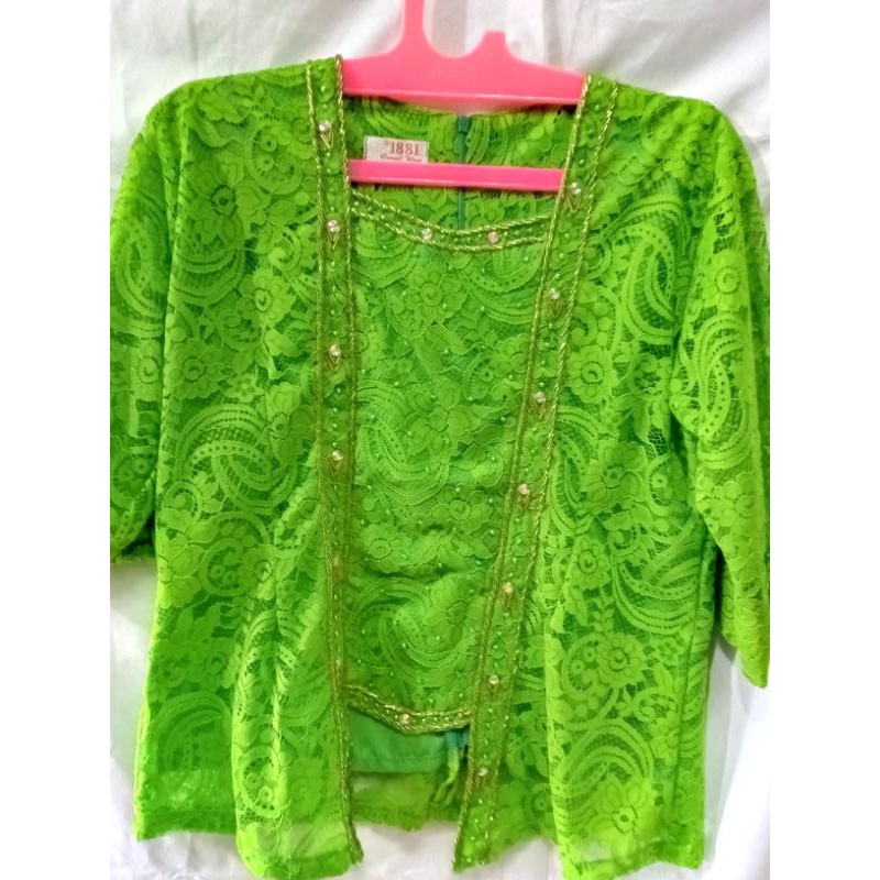 Jual kebaya brokat semi Prancis model kutu baru/kebaya Bali payet