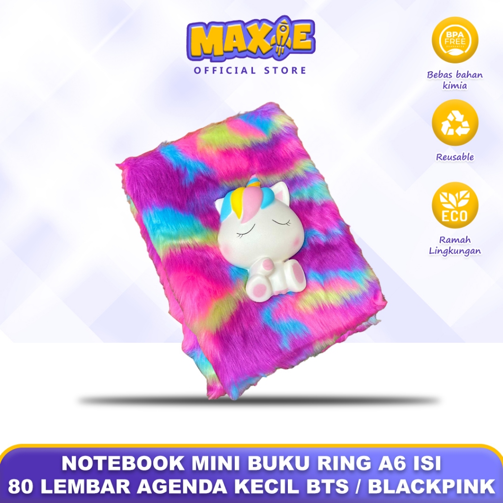 

Notebook Buku Diary Unicorn Bulu Fur Squishy Buku Tulis Anak - 3814