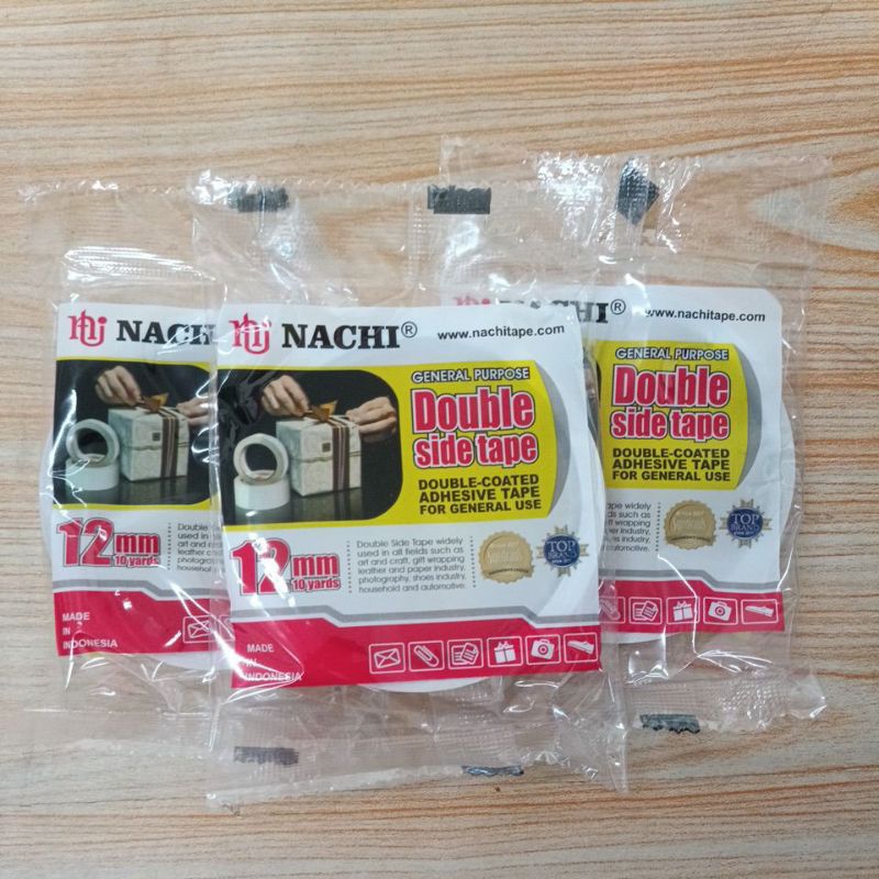 

Isolasi Nachi Double Tape / Bolak-Balik 12 mm x 10 Yard 1/2 inch
