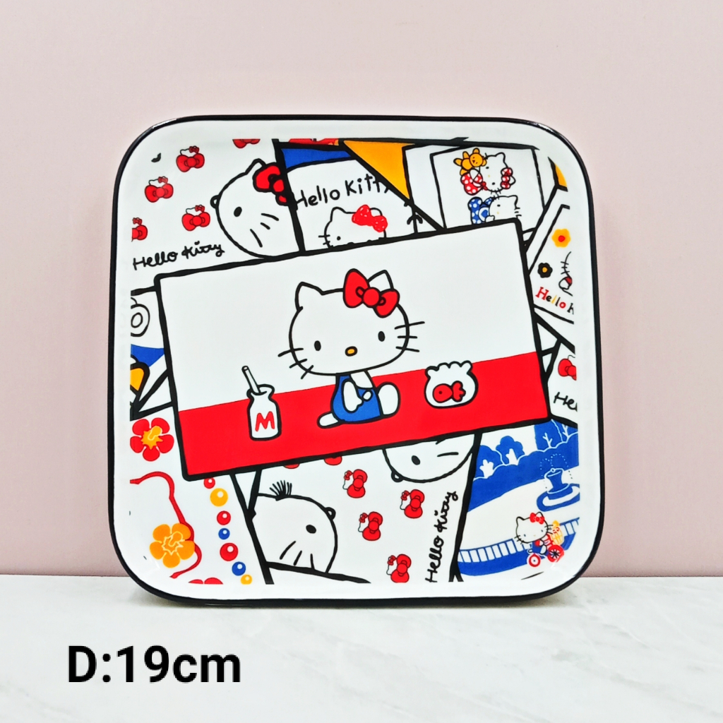 PIRING KERAMIK KOTAK HELLO KITTY / PIRING KERAMIK HELLO KITTY