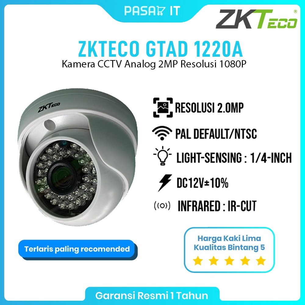 Kamera CCTV ZKTeco GT-AD-1220A 2MP Termurah 1 Tahun Garansi
