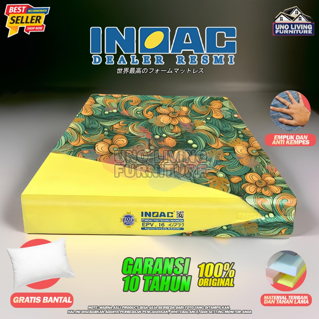 Kasur Busa INOAC Garansi 10 Tahun Density 16 Original Inoac Anti Kempes Kasur Bergaransi Kasur Inoac