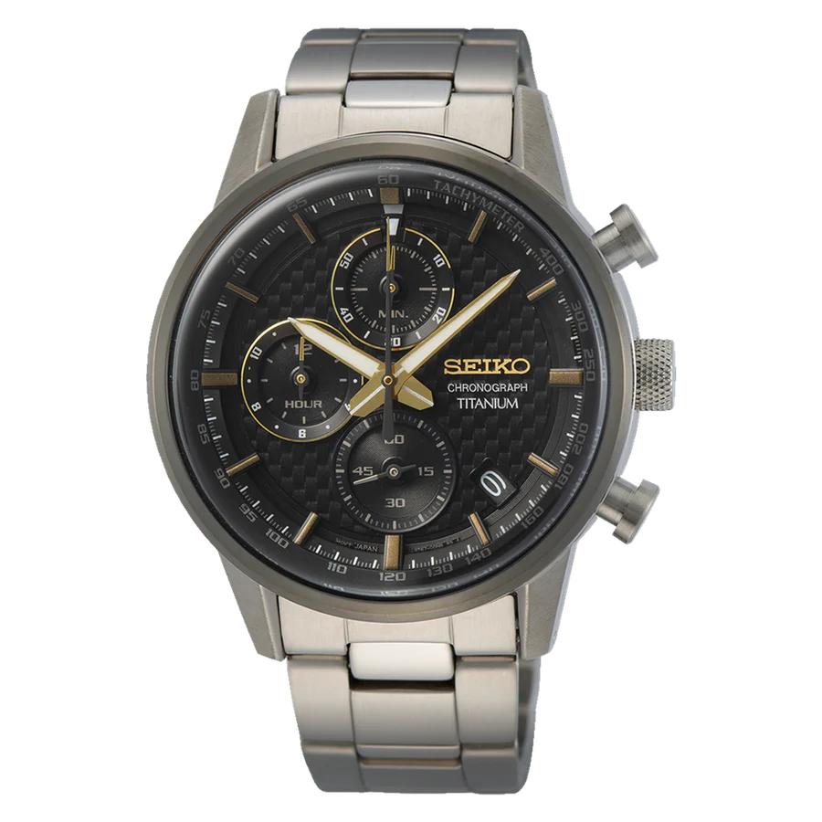 Seiko Chronograph SSB391P1 Black Dial Titanium - Jam Tangan Seiko