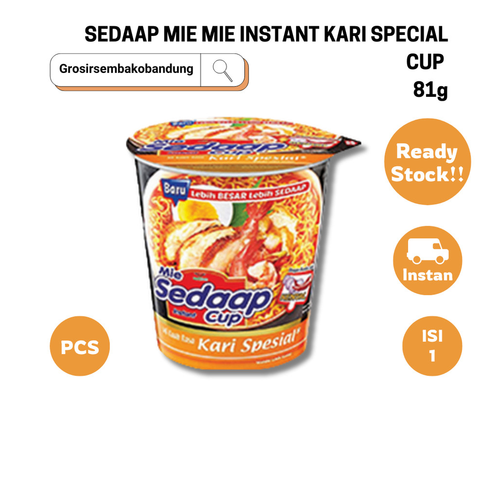 

SEDAAP MIE MIE INSTANT KARI SPECIAL CUP 79/81g - 1 Pcs - Kota Bandung