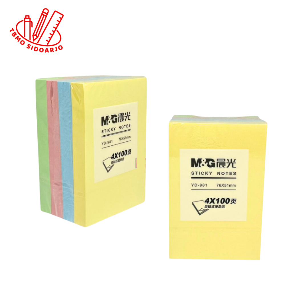 

TBMO M&G Sticky Note / Memo Tempel 400's 3x2' Mix Colour YD-981