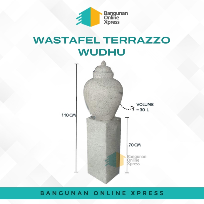 WASTAFEL TERRAZZO SET WUDHU (KAKI+GENTONG+WUDHU+KERAN)