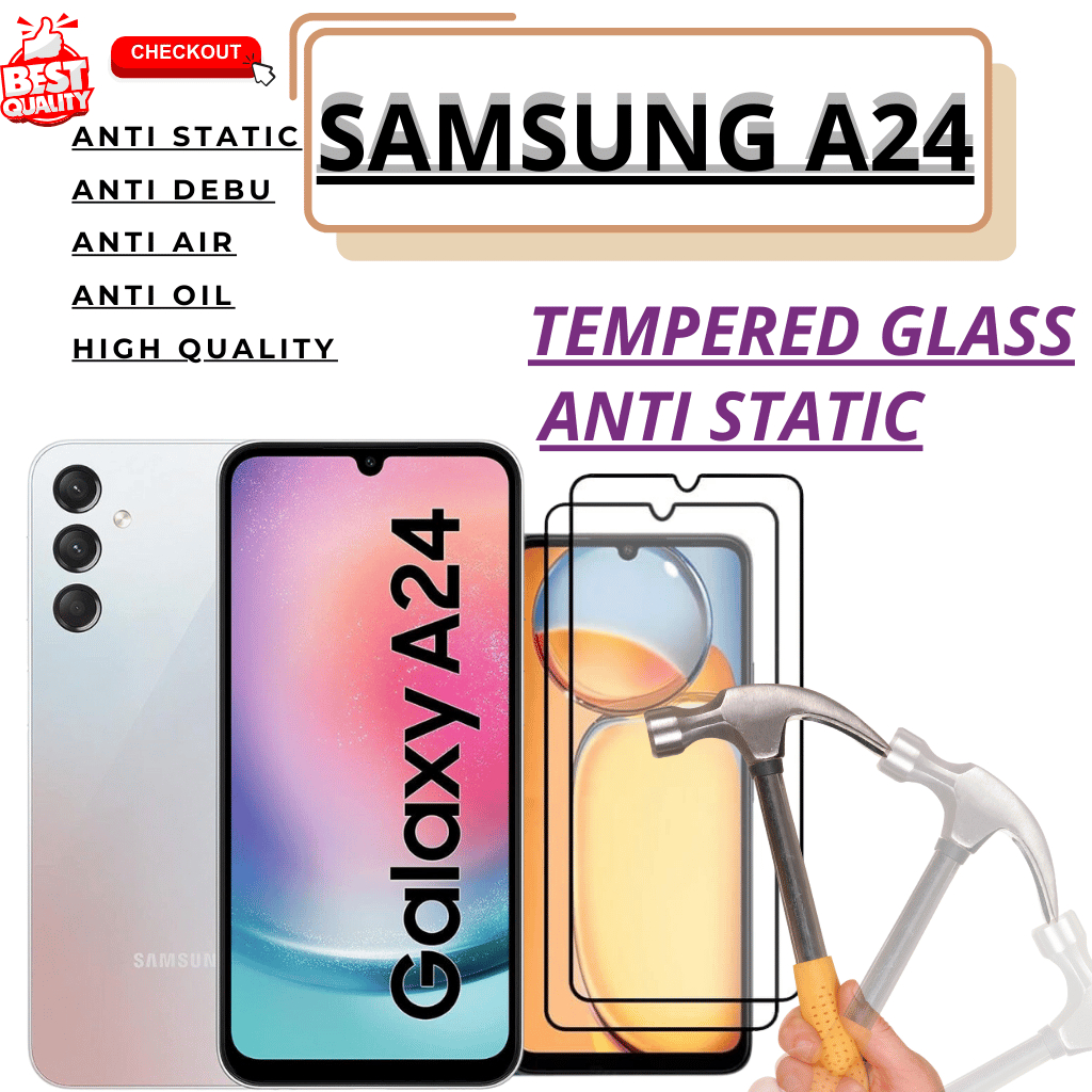 SAMSUNG A24 ANTI GORES TEMPERED GLASS ANTI STATIC PELINDUNG LAYAR + PACKING FOR SAMSUNG A24