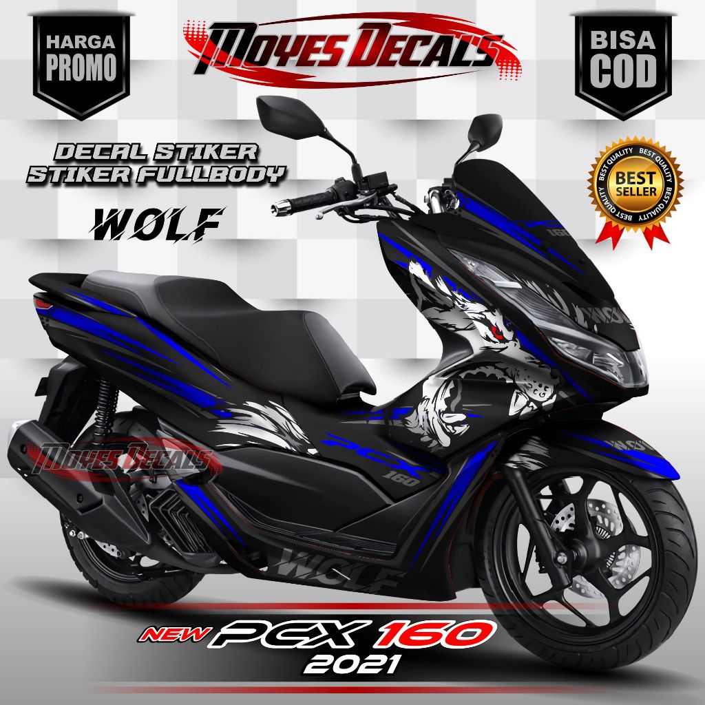 Decal Motor PCX 160 - Stiker Motor PCX 160 Fullbody Premium - Variasi Motor PCX 160 WOLF