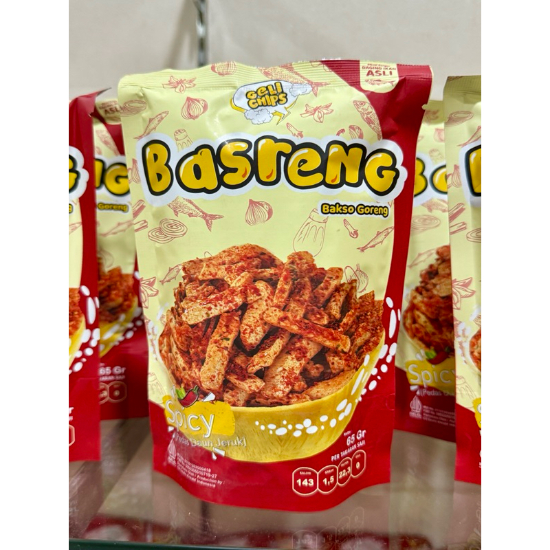 

Geli chips Basreng 65gr spricy, cemilan snack