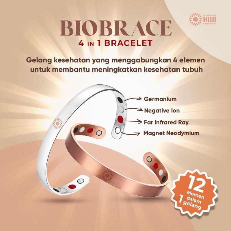 GELANG BIOBRACE HWI_Gelang kesehatan/Gelang terapi/Gelang magnet/Gelang ion negatif