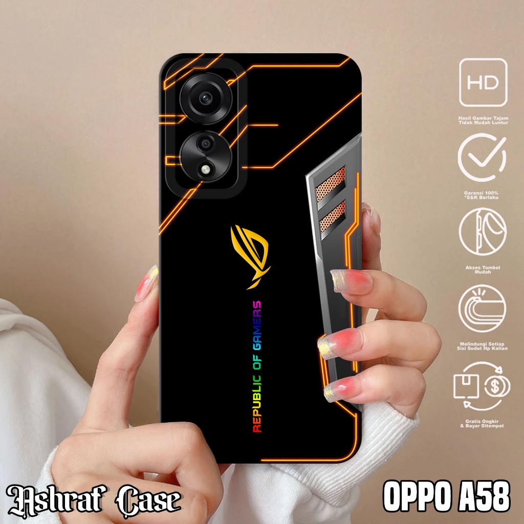 Case Oppo A58 4G - Casing Hp Oppo A58 4G ( R0G ) Silikon Hp - Softcase pro Camera - Pelindung Hp - C