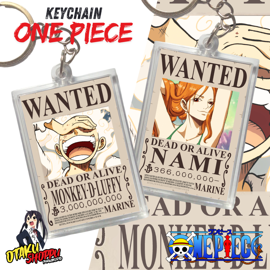 Keychain / Gantungan Kunci One Piece " Poster Bounty Wanted After Wano "