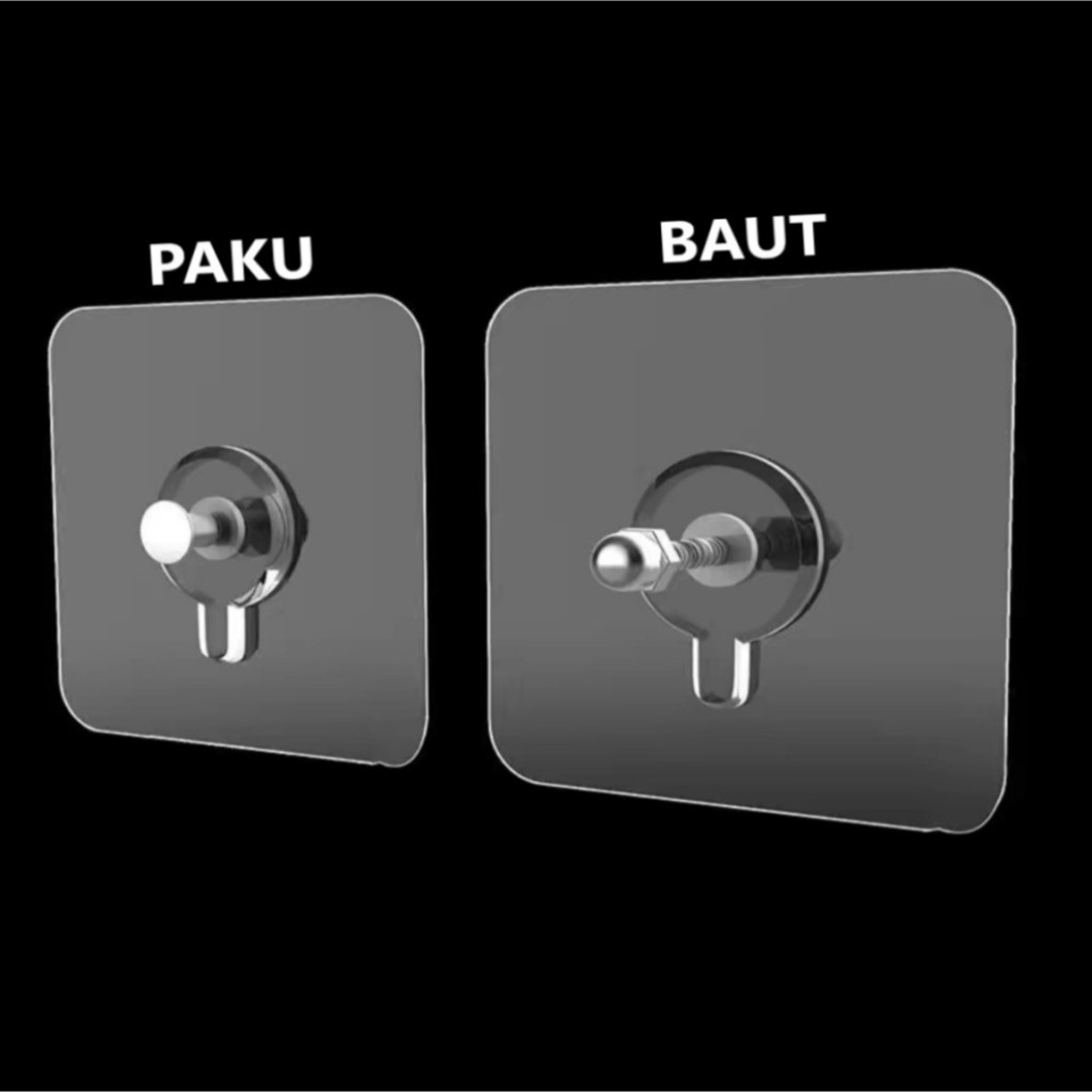20-30Pcs Paku Baut Socket Mix Stiker Tanpa Bor Tembok Tempel Dinding Gantung Foto - Packing Dus