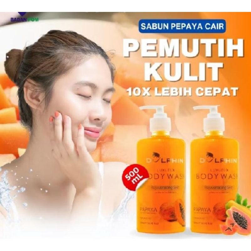 Sabun Mandi Pemutih Badan Sabun Pepaya Original 100% - Body Wash Whitening Sabun Pepaya - Dolphin Sa