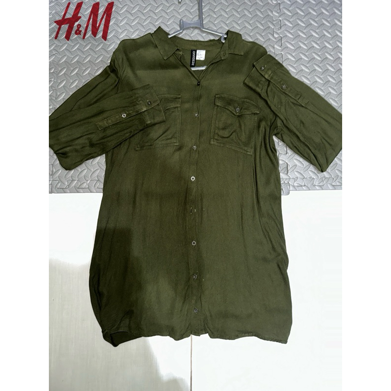 H&M devided kemeja tunik army likewnew