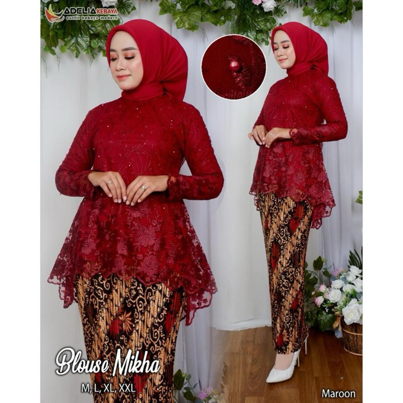 Saudah Kebaya - Set Kebaya Blouse Rinjani Bahan Tile Baju Wisuda Modern