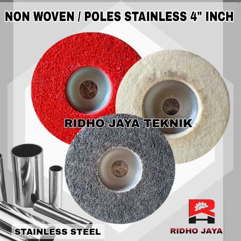 Non Woven Poles Stainless 4 Inci Gerinda Sponge Poles Stainless