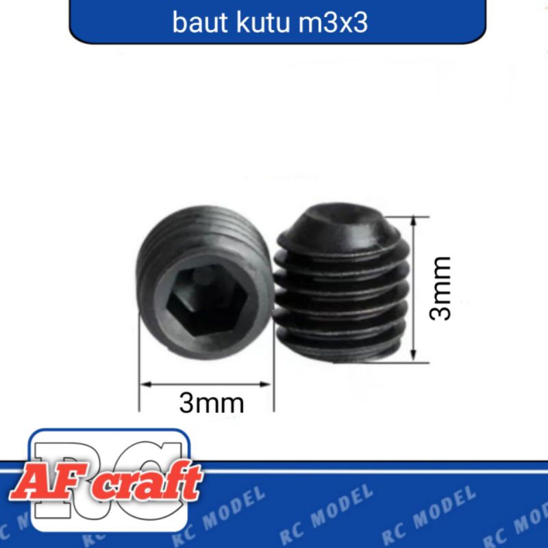 5pcs baut kutu/baut tanam L M3×3