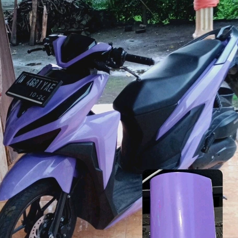 Stiker skotlet ungu taro full body motor scoopy scotlet motor vario panjang 4 meter