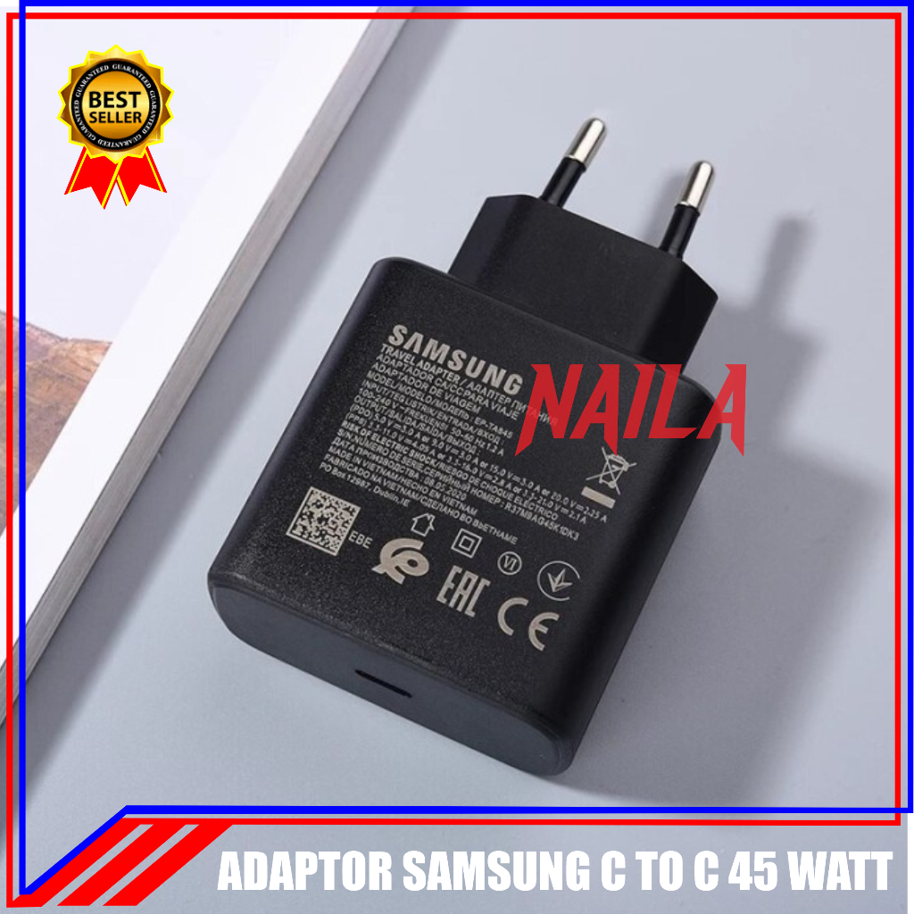 Travel Adaptor Kepala Charger 45 Watt Samsung Ori 100%
