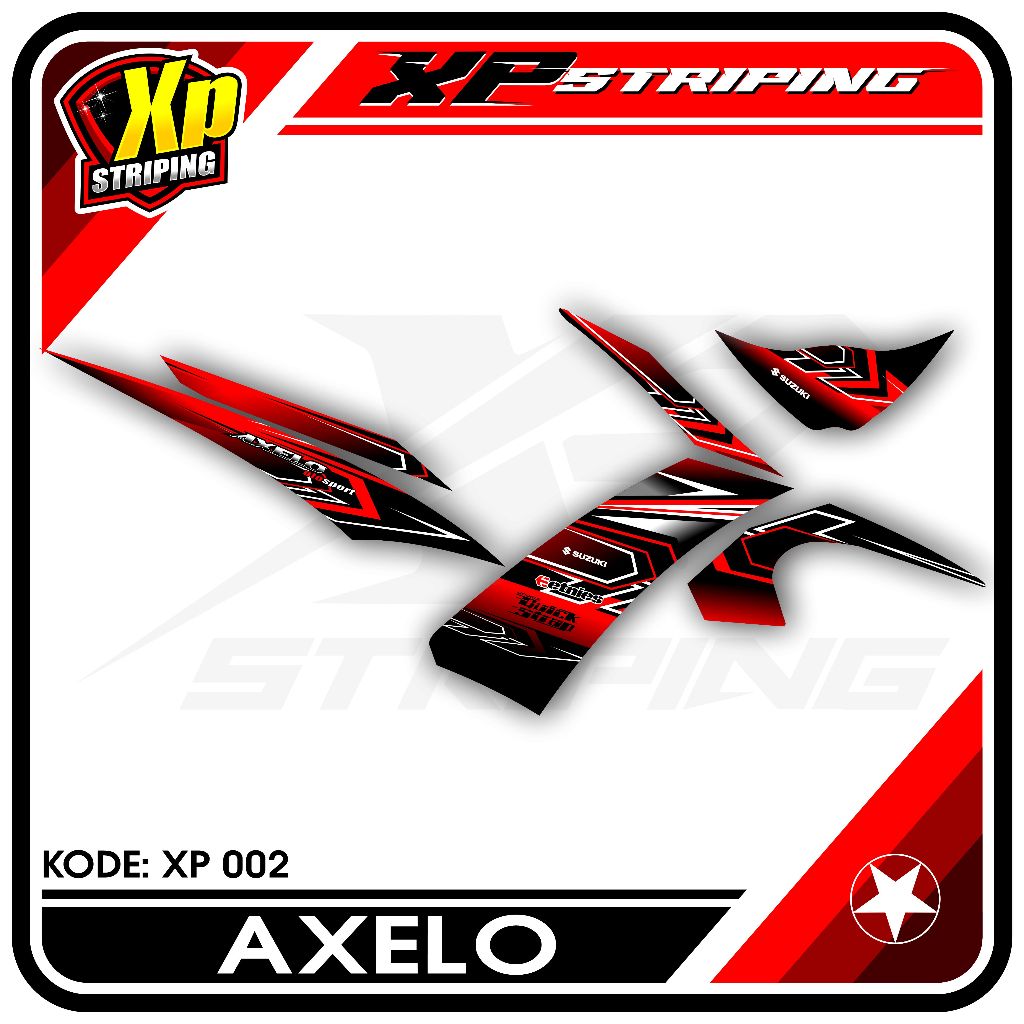 Striping Shogun Axelo - Sticker Striping Suzuki Shogun Axelo Desain Racing XP.02
