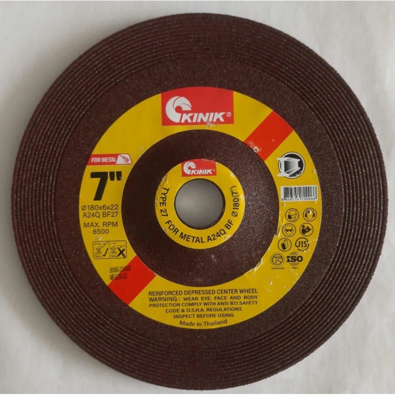 Batu gerinda poles / slep kinik 7 inch 180 × 6 × 22 mm A24Q BF27