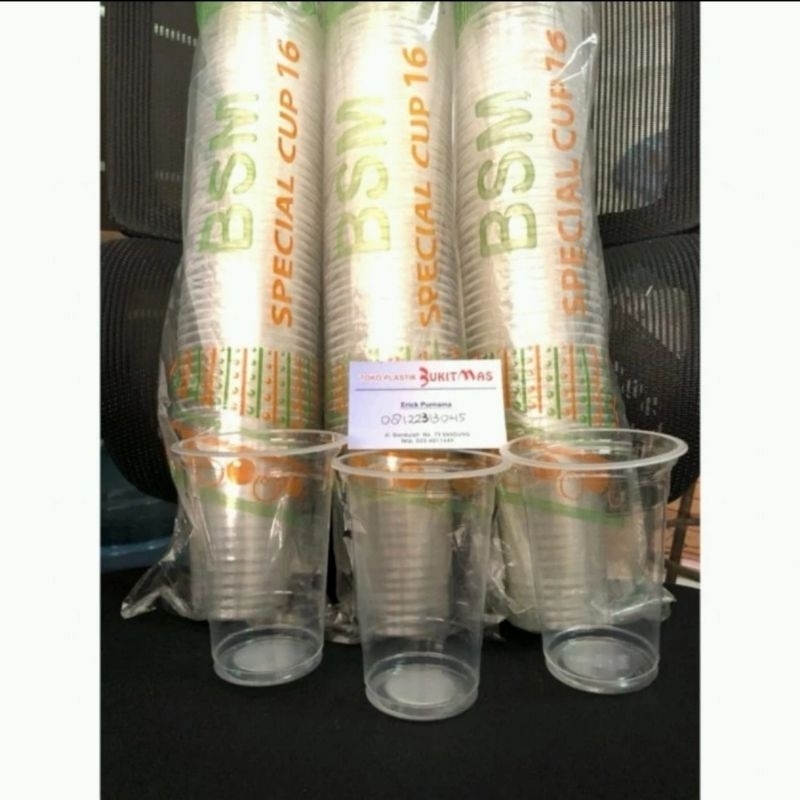 Plastik Cup BSM 16oz (480ml) Gelas Plastik BSM