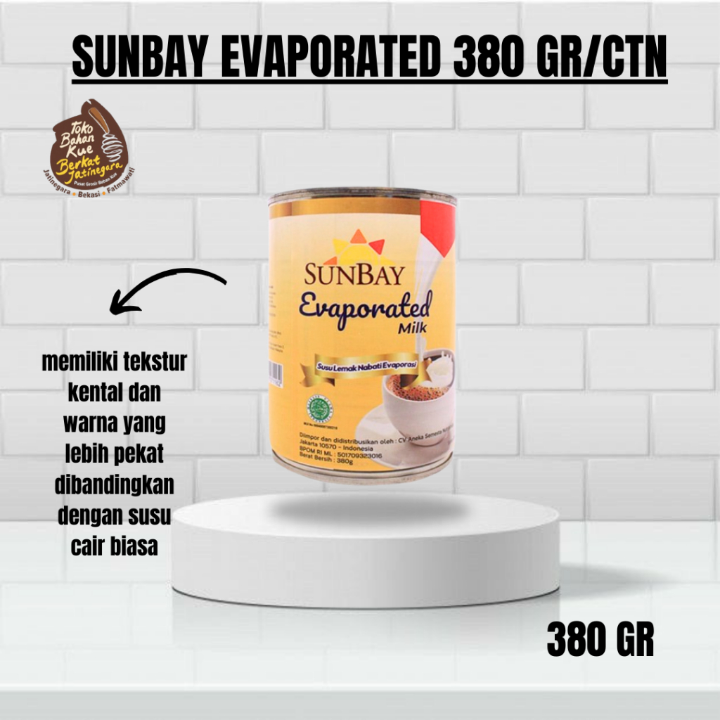 

SUNBAY SUSU EVAPORATED 380 GRAM / SUSU / EVAPORATED MILK SUNBAY / CTN