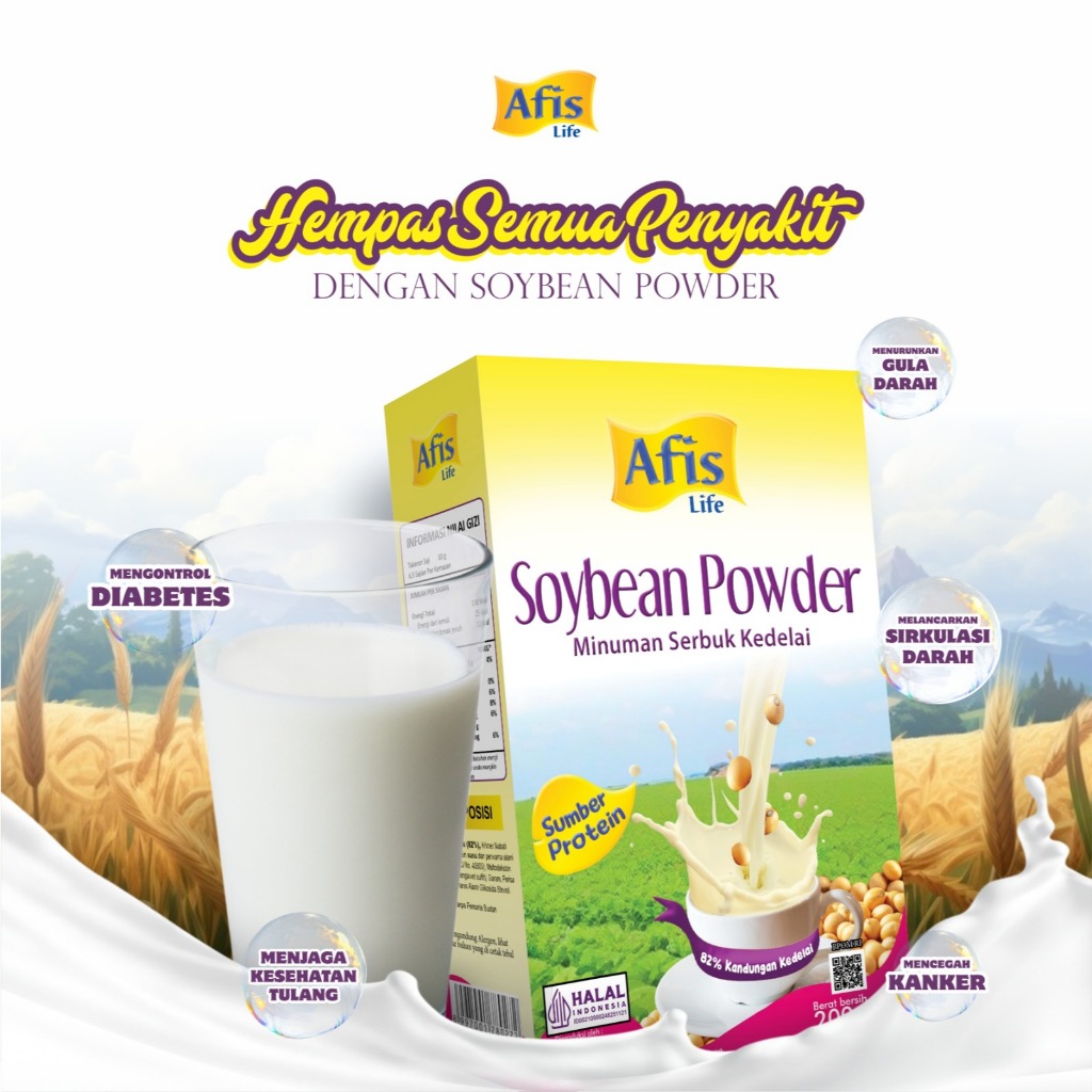 

Afis Sari Kedelai Natural 4 Box 200g - Susu Kesehatan Bebas Kolestrol