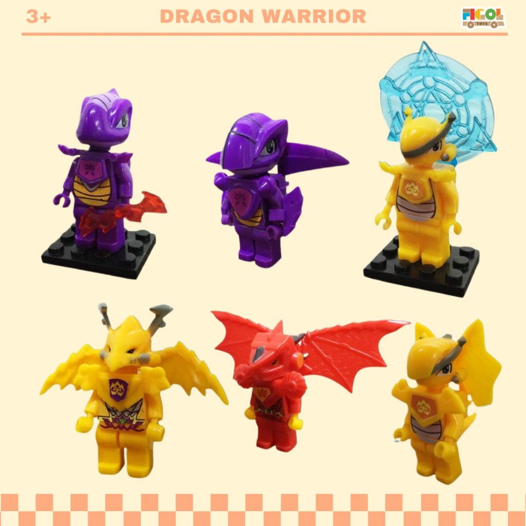 FIGOLTOYS Mainan Block Naga Tempur Block Dragon Warrior