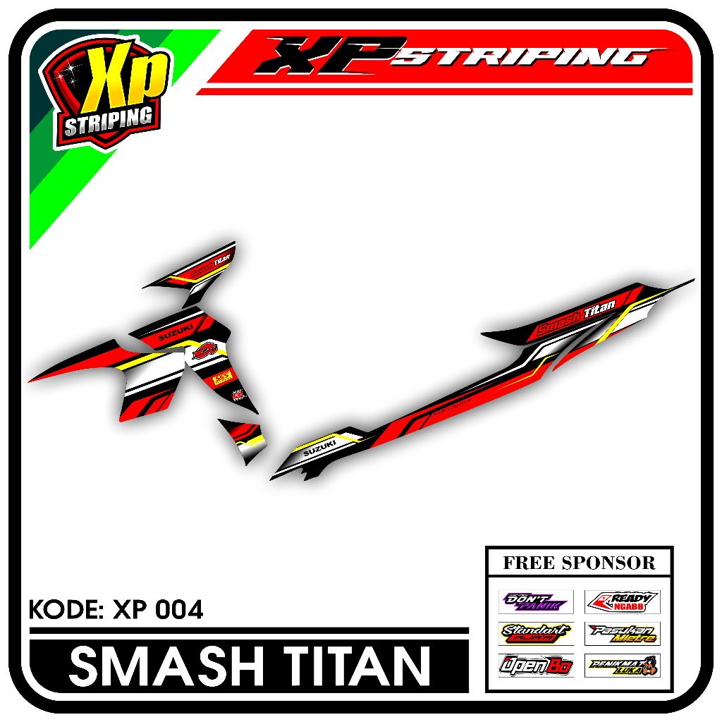 Striping Smash Titan - Sticker Striping Suzuki Smash Titan Desain Racing XP.04