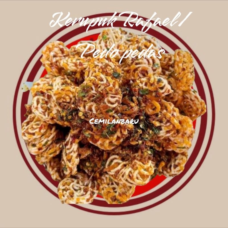 

kerupuk pedo kerupuk Rafael pedas daun jeruk 250gr