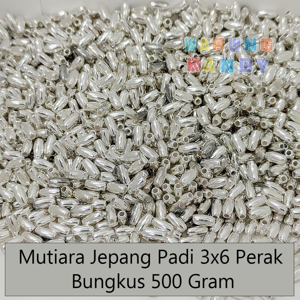 Mutiara Jepang Padi 3x6 Perak 500Gram