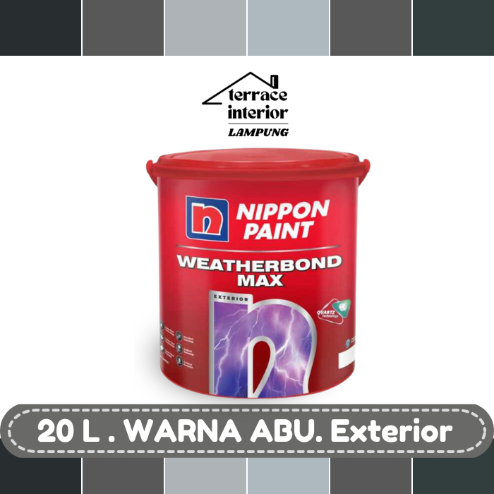 Cat Tembok Nippon Paint Weatherbond Max warna Abu Ukuran 20 L