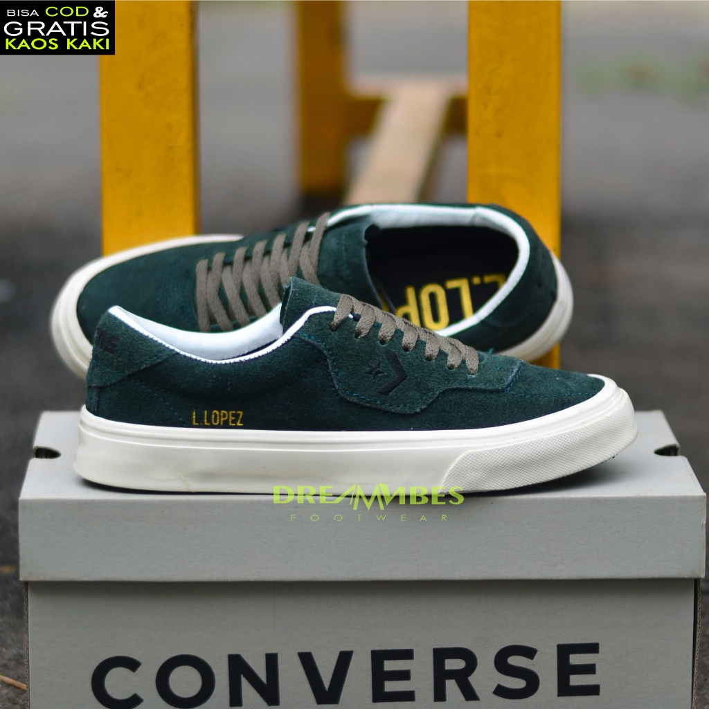 TERLARIS SEPATU CONVERSE SNEAKERS CONVERSE ONE STAR PLAYER OX BLACK WHITE J. LOPEZ HITAM PUTIH