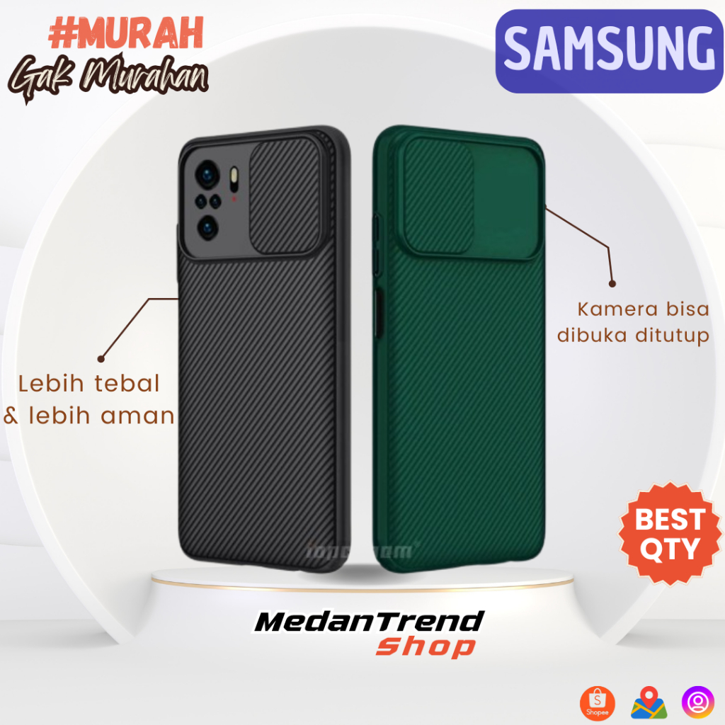 Casing Slide Cam Samsung A23 A52 A73 5G Full Motif Garis Softcase Slide Camera Case Murah dan Tebal