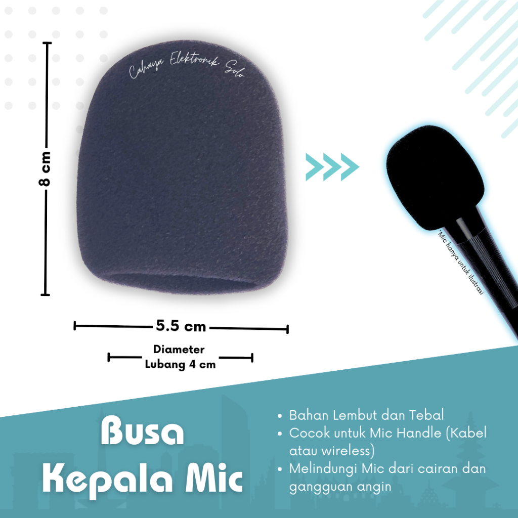 Busa Spon Foam Mic Condenser Handle Besar Dynamic Bagus Baik Tebal Halus