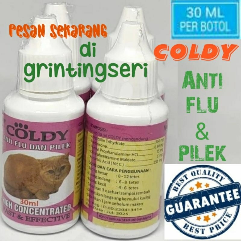 Cepat mengobati flu pada kucing COLDY cat 30ml obat flu untuk kucing efektif meredakan flu & pilek u