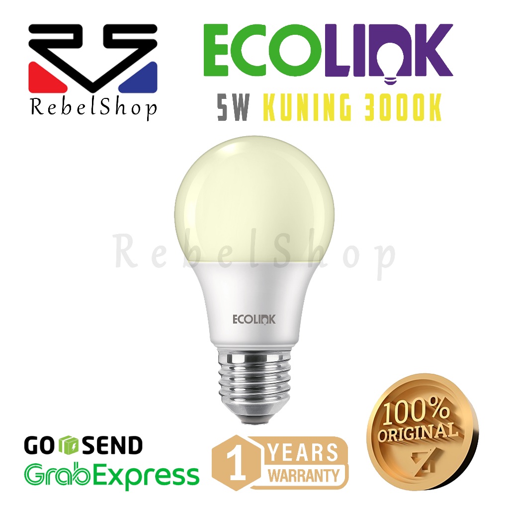 Ecolink LED Bulb Lampu Bohlam 5W Kuning - 5 W 5Watt 5 Watt