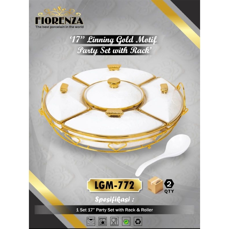 Marble Party Set with Rack Fiorenza Prasmanan Putar