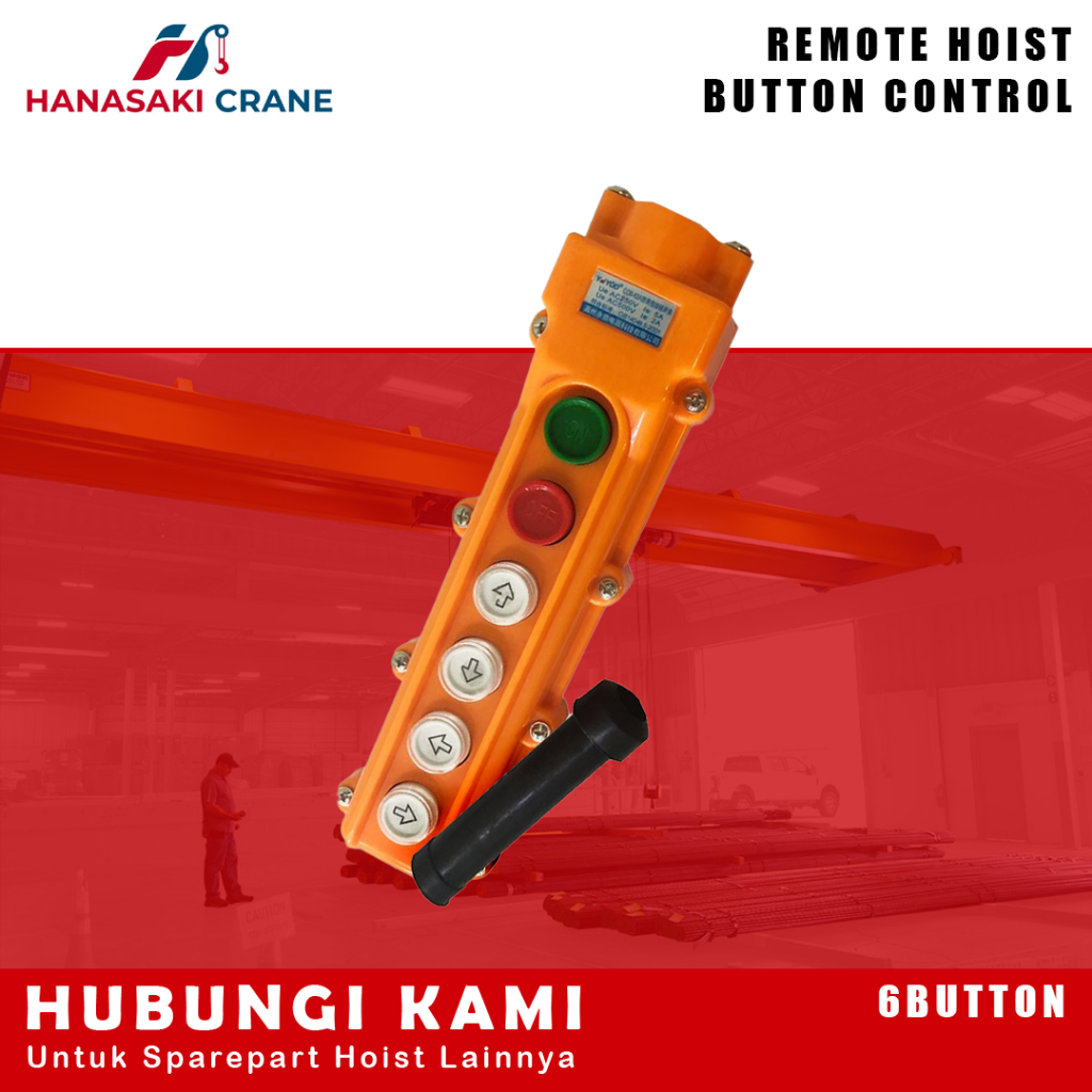 Remote Hoist Button Control 6 Tombol / Remot Crane Push Button Switch