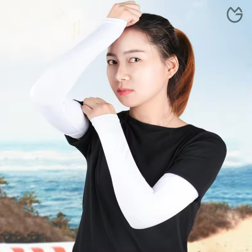 Manset Tangan Wanita Pria Emga MT1C Panjang Polos Pelindung Lengan Pendek Arm Sleeves Unisex Muslima