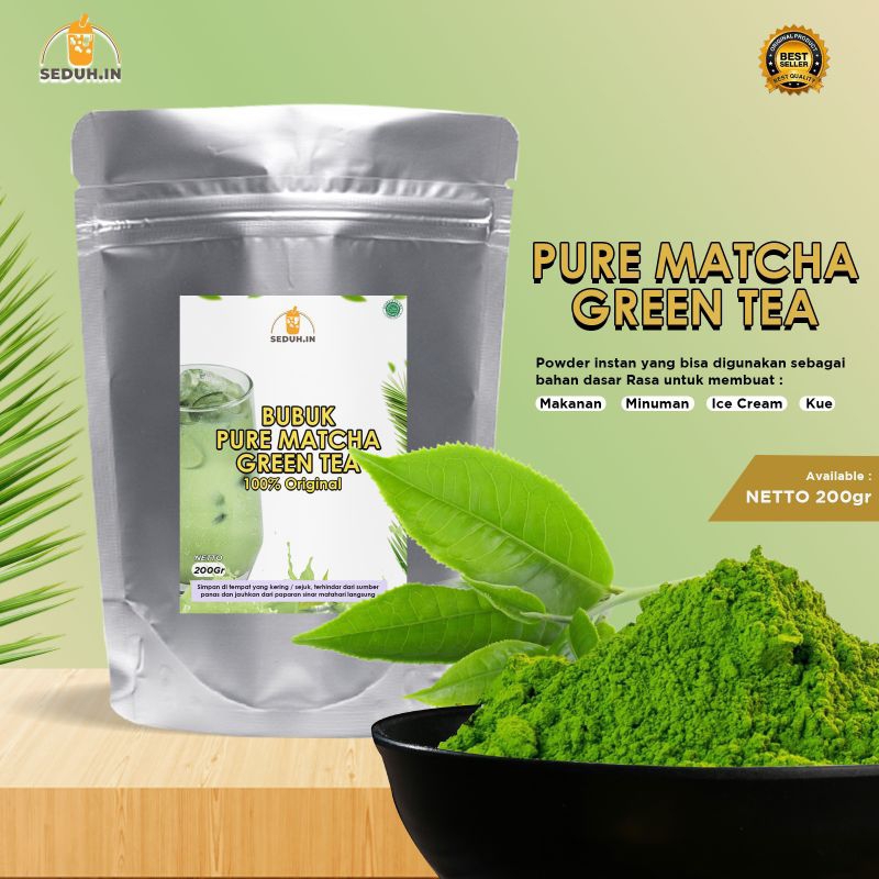

bubuk pure matcha green tea 200gram/premium